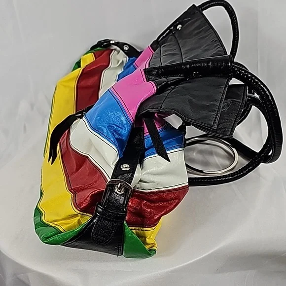 Colorful Striped Leather Bag - Picture 7 of 9